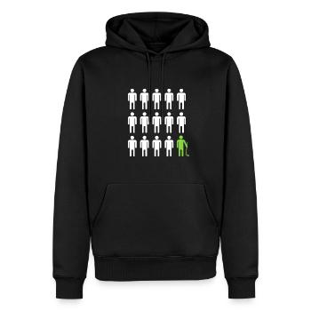 Lustiges Floorball Spieler Motiv Unihockey - Männer Premium Bio Hoodie - Schwarz - Vorne - Nico (187cm)