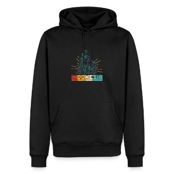 Indonesien Reise Bali Wayang Kulit Schatten - Männer Premium Bio Hoodie - Schwarz - Vorne - Nico (187cm)