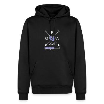 Opa 2023 lädt - Männer Premium Bio Hoodie - Schwarz - Vorne - Nico (187cm)