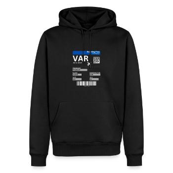 Carte d’embarquement Vacances Varna Bulgarie - Sweat à capuche Premium bio Homme - noir - Devant - Nico (187cm)