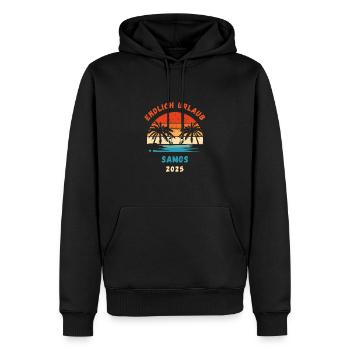 Samos Urlaub 2025 Griechenland Reise - Männer Premium Bio Hoodie - Schwarz - Vorne - Nico (187cm)