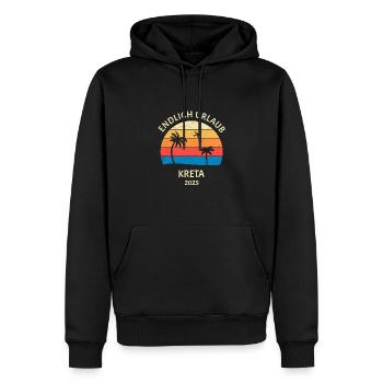 Kreta Urlaub 2025 Griechenland Reise - Männer Premium Bio Hoodie - Schwarz - Vorne - Nico (187cm)
