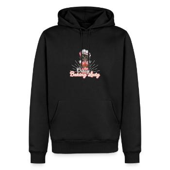 Bäcker Backen Brötchen Sauerteig Katze Spruch - Männer Premium Bio Hoodie - Schwarz - Vorne - Nico (187cm)