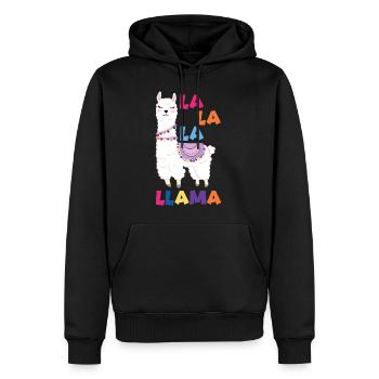 La La La Lama - Männer Premium Bio Hoodie - Schwarz - Vorne - Nico (187cm)