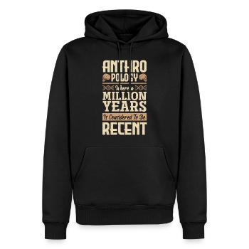 Anthropologie Anthropologue un million d’années - Sweat à capuche Premium bio Homme - noir - Devant - Nico (187cm)