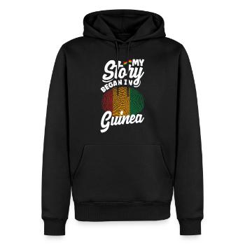 Guinea Guinea Guinea Flagge Meine Geschichte begann in - Männer Premium Bio Hoodie - Schwarz - Vorne - Nico (187cm)