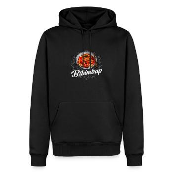 Cuisine coréenne Bibimbap Kimchi Asian Bowl - Sweat à capuche Premium bio Homme - noir - Devant - Nico (187cm)