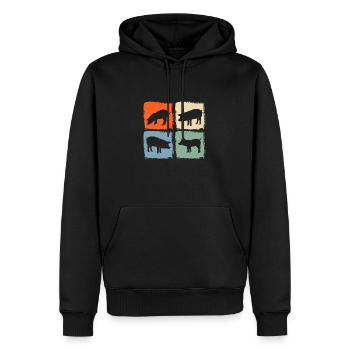 Cochon - Sweat à capuche Premium bio Homme - noir - Devant - Nico (187cm)