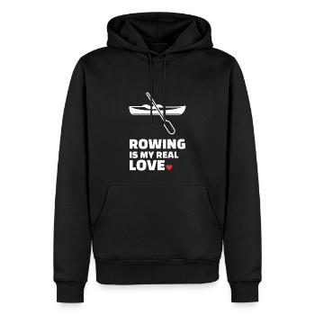 Ich Liebe Rudern - Männer Premium Bio Hoodie - Schwarz - Vorne - Nico (187cm)