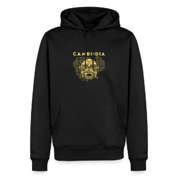 Cambodge Culture Asie Khmer vacances drapeau - Sweat à capuche Premium bio Homme - noir - Devant - Nico (187cm)