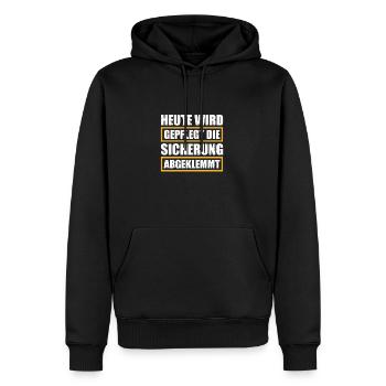 Die Sicherung abgeklemmt Biertrinker Bier - Männer Premium Bio Hoodie - Schwarz - Vorne - Nico (187cm)