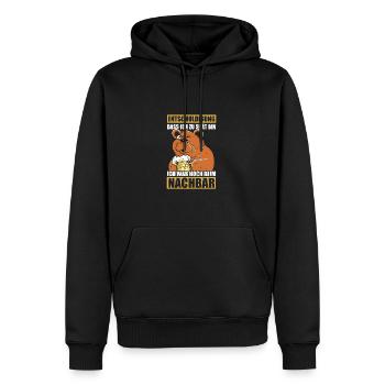 Ich war noch beim Nachbar Lieblingsnachbar - Männer Premium Bio Hoodie - Schwarz - Vorne - Nico (187cm)