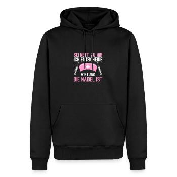 Sei nett Arzthelferin Krankenschwester Ärztin - Männer Premium Bio Hoodie - Schwarz - Vorne - Nico (187cm)