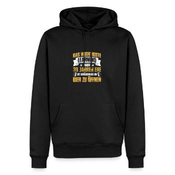 Learning 30. Hochzeitstag Perlenhochzeit - Männer Premium Bio Hoodie - Schwarz - Vorne - Nico (187cm)