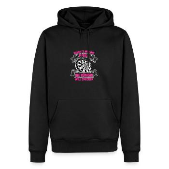Die Königin Dartspielerin Darts Dart - Männer Premium Bio Hoodie - Schwarz - Vorne - Nico (187cm)