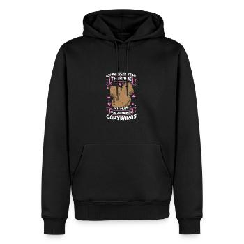 Therapie Wasserschwein Capybara - Männer Premium Bio Hoodie - Schwarz - Vorne - Nico (187cm)