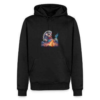 Lagerfeuer - Männer Premium Bio Hoodie - Schwarz - Vorne - Nico (187cm)