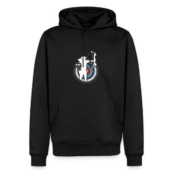 Archer à l’arc et aux flèches Archer - Sweat à capuche Premium bio Homme - noir - Devant - Nico (187cm)