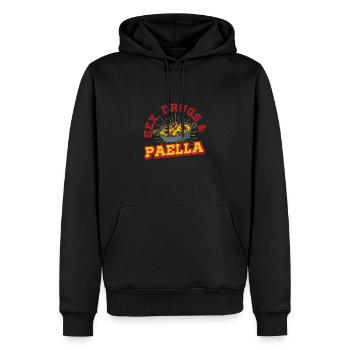 Espagne Valence Voyage Cuisine espagnole Dicton - Sweat à capuche Premium bio Homme - noir - Devant - Nico (187cm)