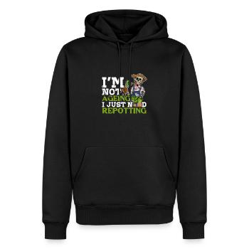 Halloween Skellet Garten Gärtner Blumen Spruch - Männer Premium Bio Hoodie - Schwarz - Vorne - Nico (187cm)