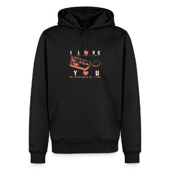Funkgerät Radio Morse Hobby Mörser Funktechniker - Männer Premium Bio Hoodie - Schwarz - Vorne - Nico (187cm)