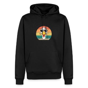 Gans - Männer Premium Bio Hoodie - Schwarz - Vorne - Nico (187cm)