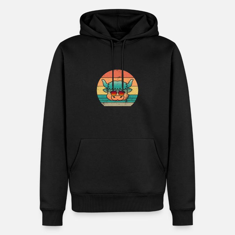 Bovins de buffle Bœufs - Sweat à capuche Premium bio Homme - noir