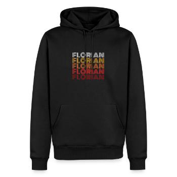 Florian - Men’s Premium Organic Hoodie - black - Front - Nico (187cm)
