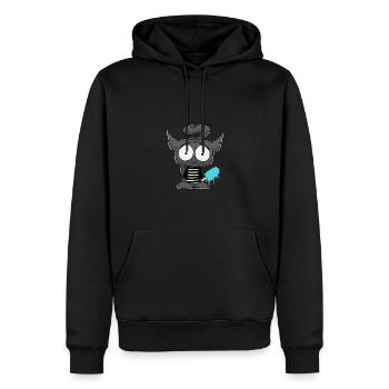 Chat mignon avec crème glacée Comic Kawaii Shirt Sticker - Sweat à capuche Premium bio Homme - noir - Devant - Nico (187cm)
