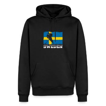 Schweden Skandinavien Urlaub Sverige Flagge - Männer Premium Bio Hoodie - Schwarz - Vorne - Nico (187cm)