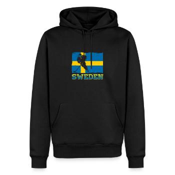 Schweden Skandinavien Urlaub Sverige Flagge - Männer Premium Bio Hoodie - Schwarz - Vorne - Nico (187cm)