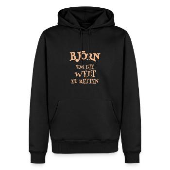 Held Björn - Männer Premium Bio Hoodie - Schwarz - Vorne - Nico (187cm)