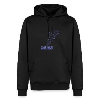 Pâquerette - Sweat à capuche Premium bio Homme - noir - Devant - Nico (187cm)