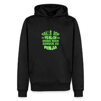 Geschenk für Fenja - Männer Premium Bio Hoodie - Schwarz - Vorne - Nico (187cm)