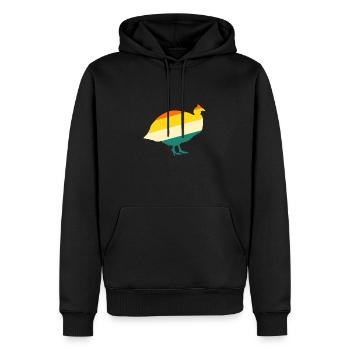 Hühner Hahn Perlhuhn - Männer Premium Bio Hoodie - Schwarz - Vorne - Nico (187cm)