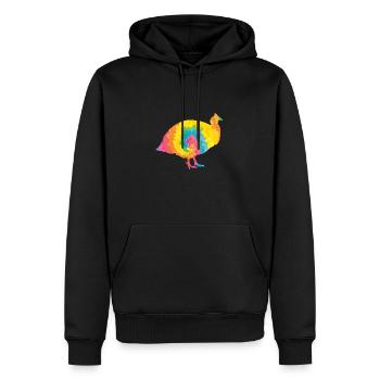 Hühner Hahn Perlhuhn - Männer Premium Bio Hoodie - Schwarz - Vorne - Nico (187cm)