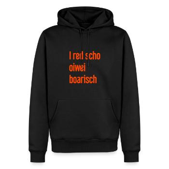 I red scho oiwei boarisch - Sweat à capuche Premium bio Homme - noir - Devant - Nico (187cm)