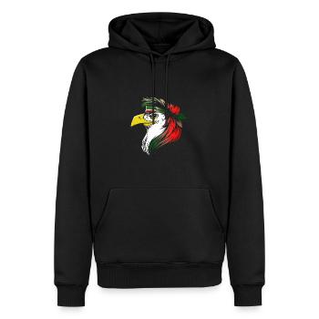 Tchétchénie - Sweat à capuche Premium bio Homme - noir - Devant - Nico (187cm)