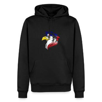 France - Sweat à capuche Premium bio Homme - noir - Devant - Nico (187cm)