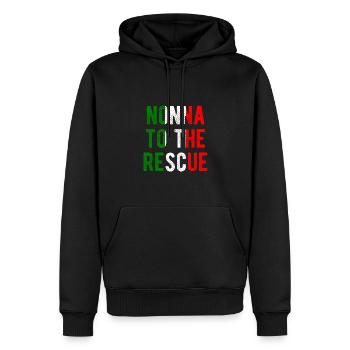 Italienische Flagge Großmutter Nonna zur Rettung - Männer Premium Bio Hoodie - Schwarz - Vorne - Nico (187cm)