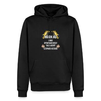 Avertissement peut spontanément parler de gecko léopard - Sweat à capuche Premium bio Homme - noir - Devant - Nico (187cm)