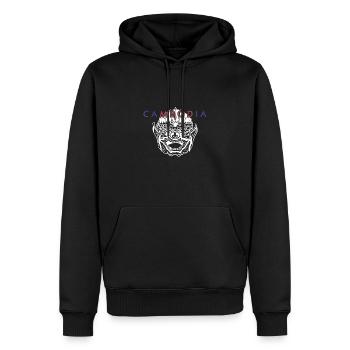 Cambodge Khmer Asie Voyage Kampuchéa - Sweat à capuche Premium bio Homme - noir - Devant - Nico (187cm)