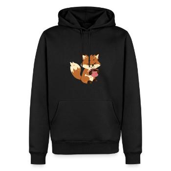 Fuchs trinkt Kaffee - Männer Premium Bio Hoodie - Schwarz - Vorne - Nico (187cm)