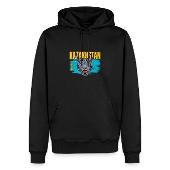 Kasachstan Scheeleopard Kasach Kasachisch - Männer Premium Bio Hoodie - Schwarz - Vorne - Nico (187cm)