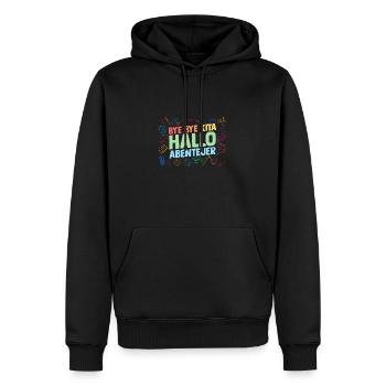 Garderie Sortant de l’école Inscription Écolier - Sweat à capuche Premium bio Homme - noir - Devant - Nico (187cm)