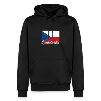 National Patriotisch Tschechien Slowakei Land - Männer Premium Bio Hoodie - Schwarz - Vorne - Nico (187cm)