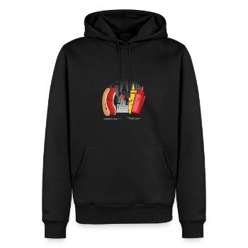 Hot Dog love Ketchup - Sweat à capuche Premium bio Homme - noir - Devant - Nico (187cm)