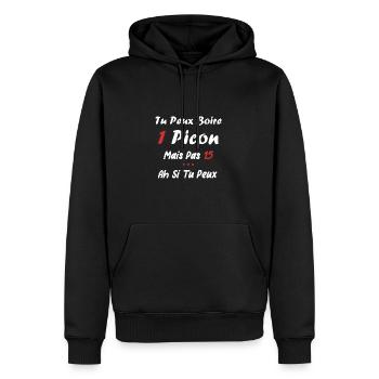 Tu peux noire un picon - Sweat à capuche Premium bio Homme - noir - Devant - Nico (187cm)