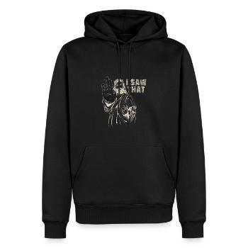 Jesus Meme Ich sah, dass Sarkasmus - Männer Premium Bio Hoodie - Schwarz - Vorne - Nico (187cm)