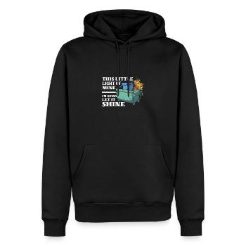 Cette petite lumière qui est la mienne, je vais la laisser briller - Sweat à capuche Premium bio Homme - noir - Devant - Nico (187cm)